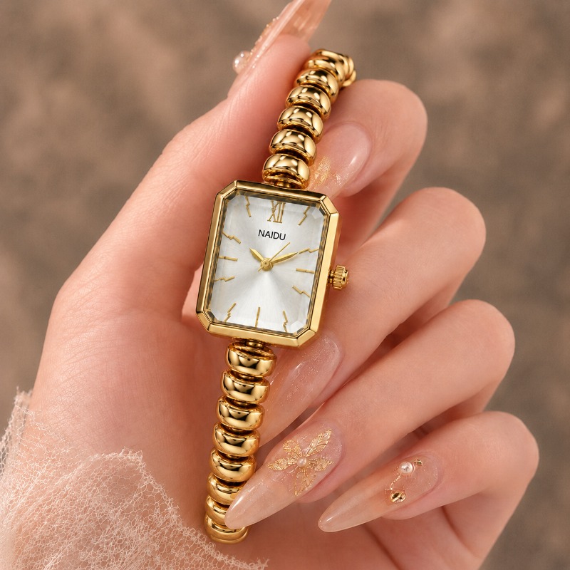 Jewelry Watches For Ladies - NAIDU 여성용 골드 시계 미니 직사각형