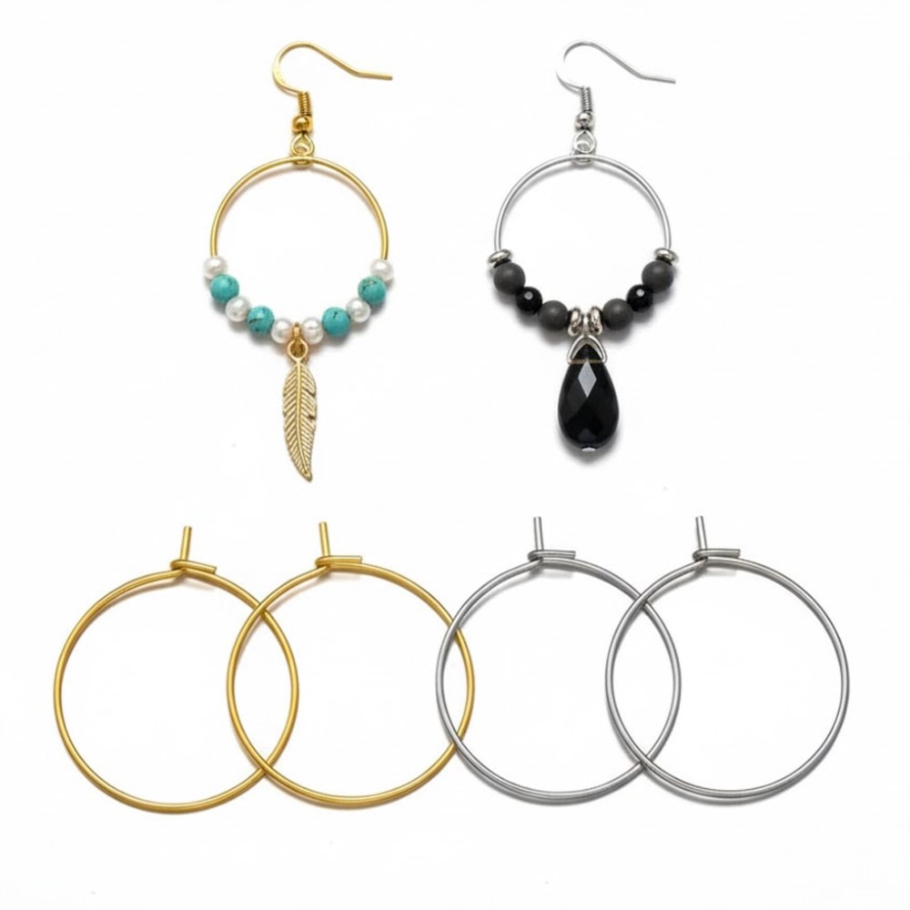 Hoop Earrings - 50개 316 스테인리스 스틸 15 20