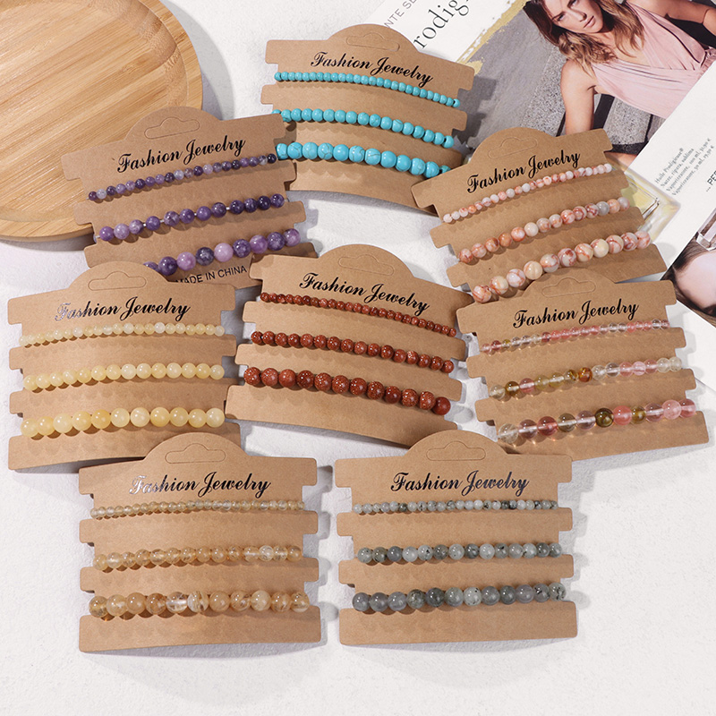 Gemstone Bracelet Healing - 자연 돌 구슬 팔찌 세트 탄성