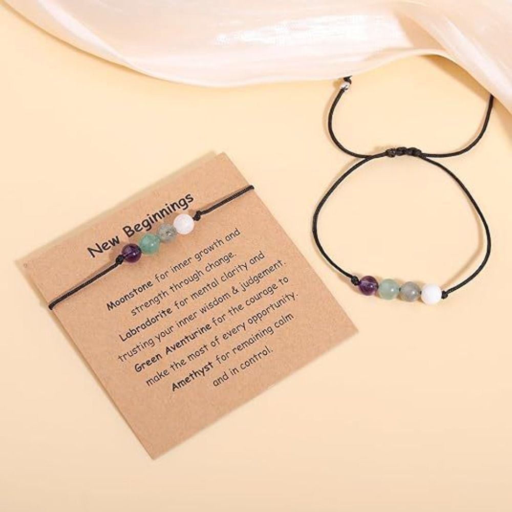 Gemstone Bracelet Healing - 조절 가능한 기도 치유 크리스탈 팔찌