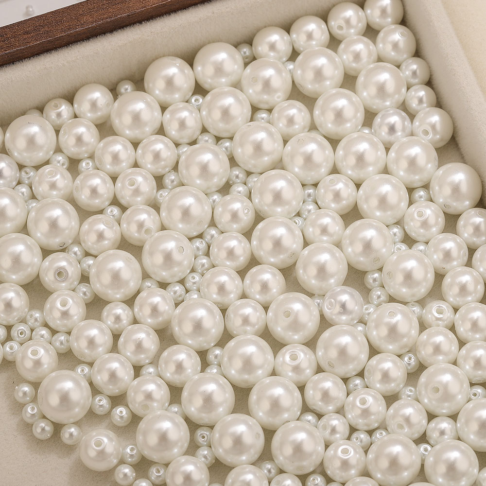Pearl Necklace - 100pcs 4/6/8/10mm 고품질 유리 모조 진주