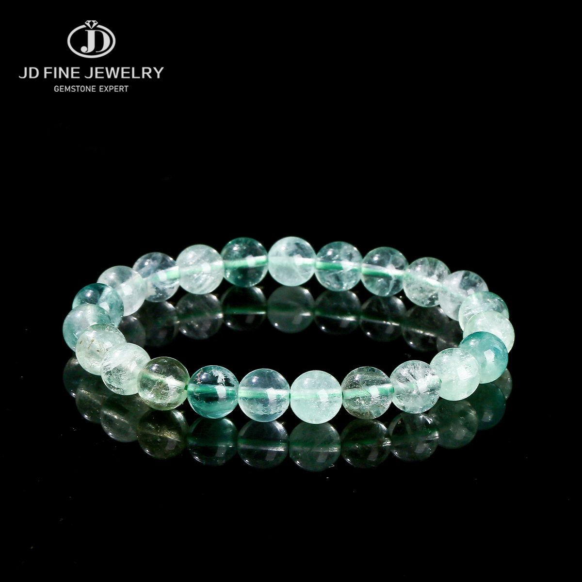 Gemstone Bracelet Healing - JD 천연석 녹색 형석 구슬 팔찌