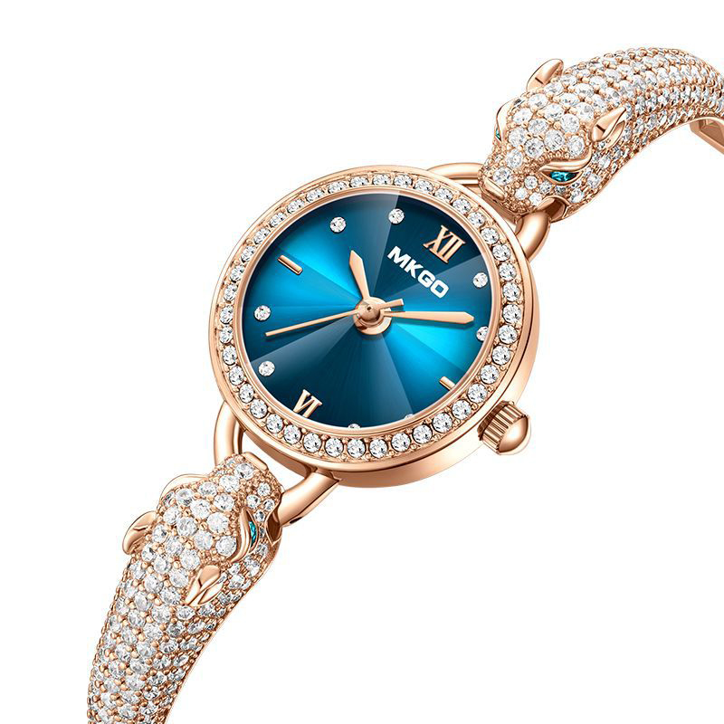 Jewelry Watches For Ladies - 여성용 레오파드 헤드 방수 팔찌 라이트