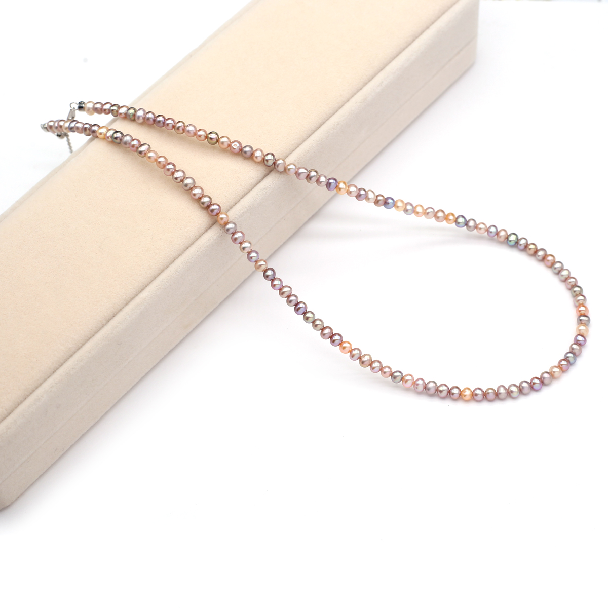 Pearl Necklace - 진짜 천연 담수 진주 목걸이 3-4mm
