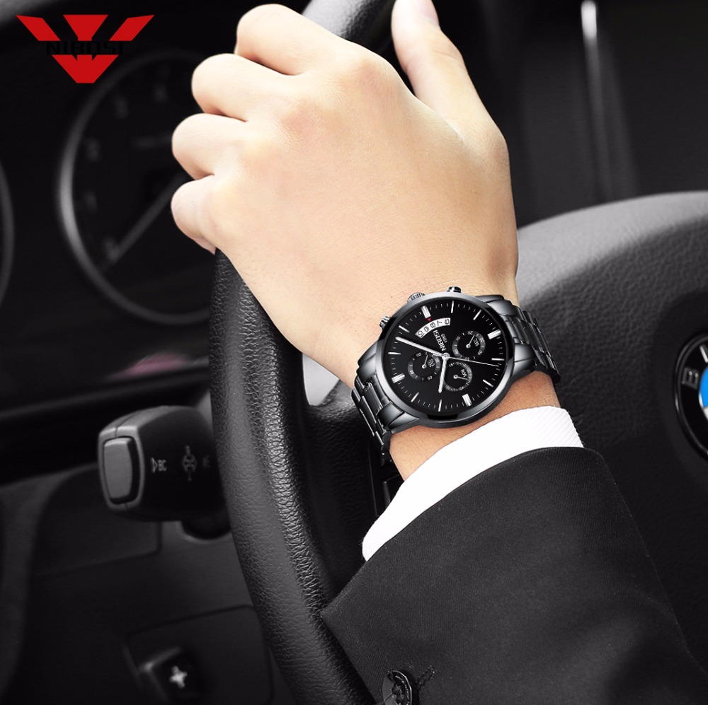 NIBOSI 스테인레스 스틸 블랙 쿼츠 시계 남성 시계 - Jewelry Inspired Watches 리뷰 및 가격