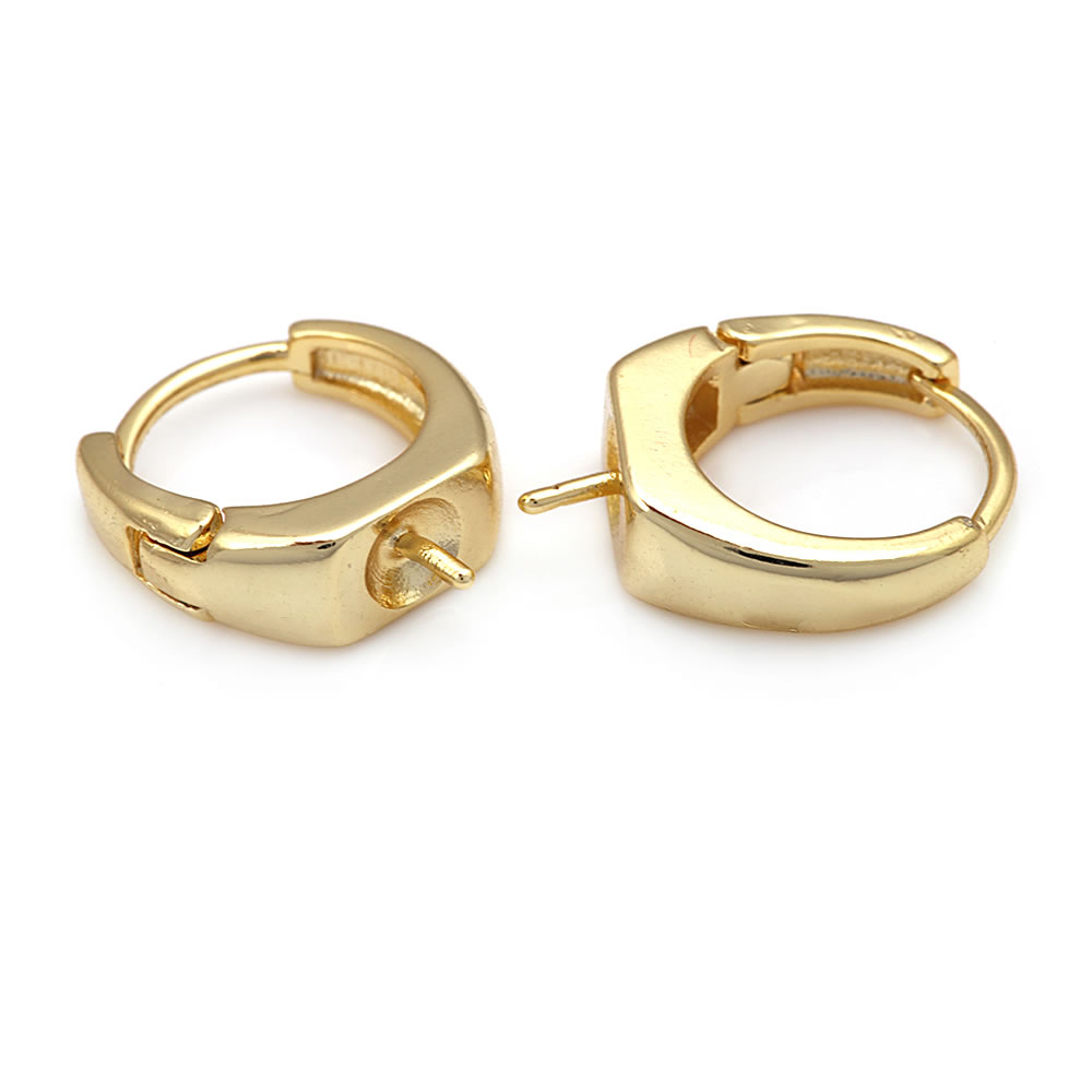 18K 골드 컬러 황동 소재, 하프홀 비즈 루프 귀걸이 - Hoop Earrings 리뷰 및 가격