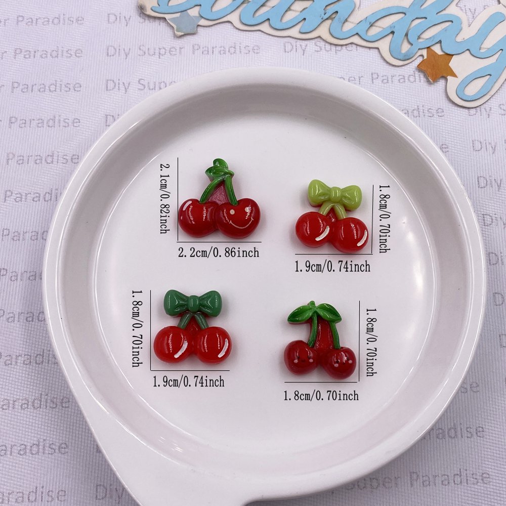16개 컬러풀한 귀여운 만화 리본 레드 체리 플랫 백  - Paradise Jewelry & Watches Llc Miami Reviews 리뷰 및 가격