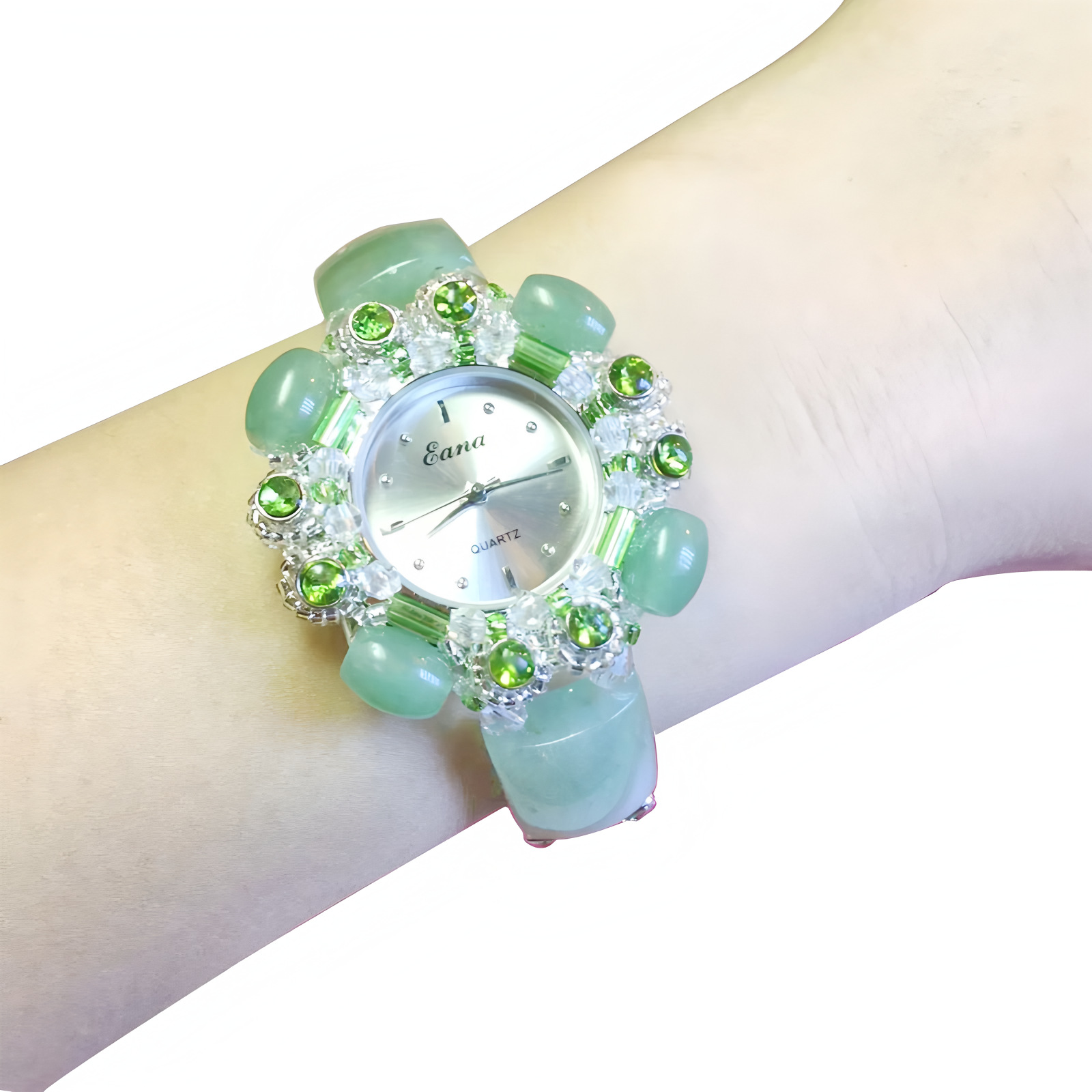 럭셔리 그린 제이드 팔찌 시계 여성 패션 쿼츠 손목시계 - Jewelry Watches For Ladies 리뷰 및 가격