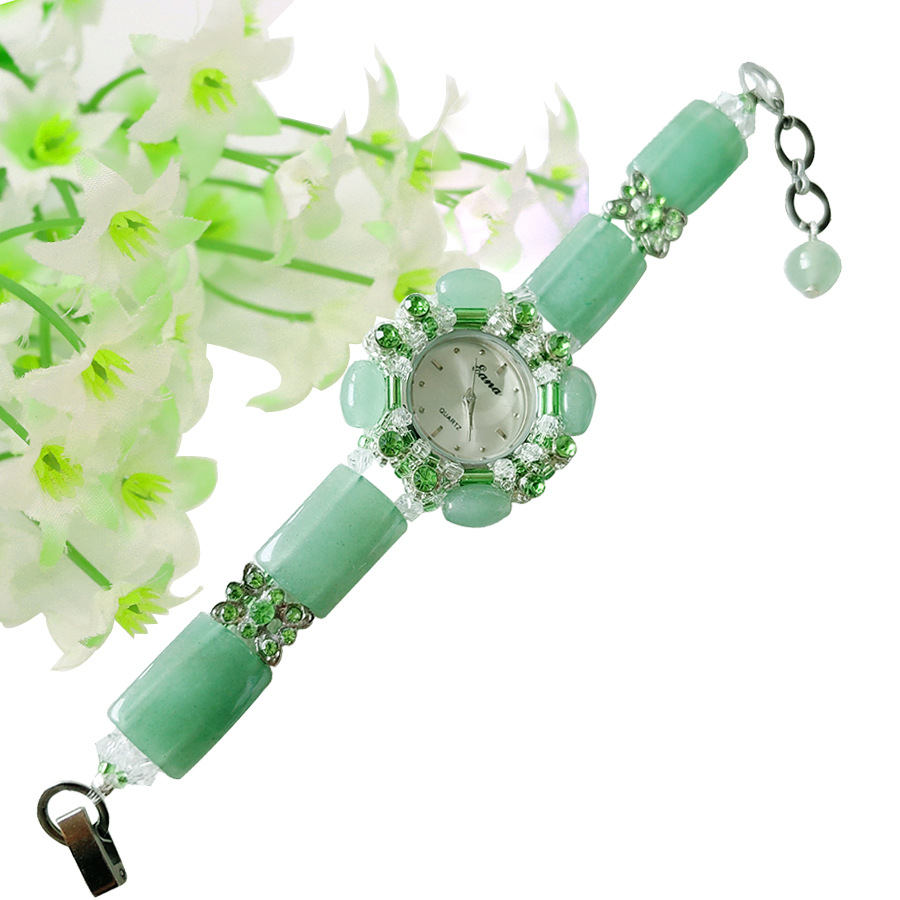 럭셔리 그린 제이드 팔찌 시계 여성 패션 쿼츠 손목시계 - Jewelry Watches For Ladies 리뷰 및 가격