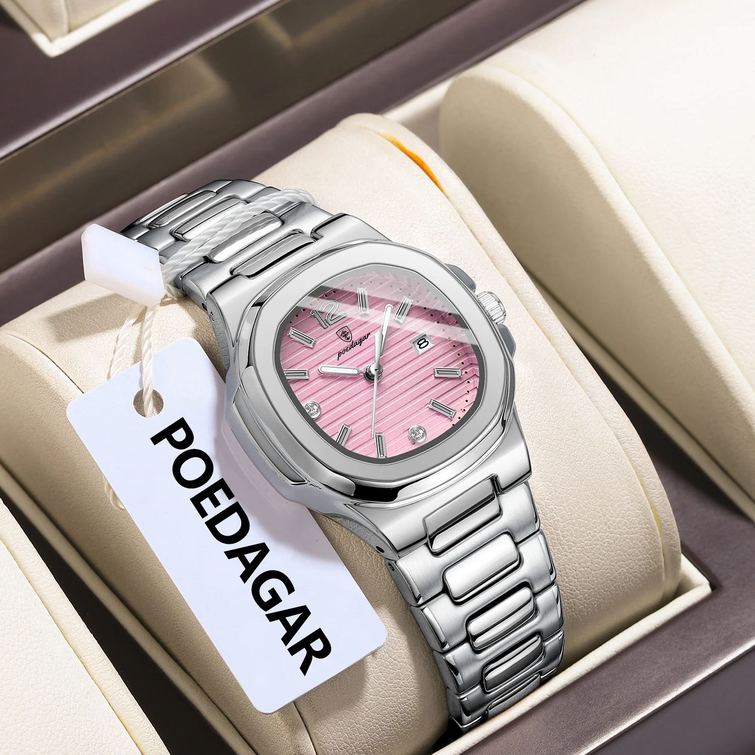 포에다가 스퀘어 패션 여성 손목시계 야광 방수 날짜 여 - High Jewelry Watches 리뷰 및 가격