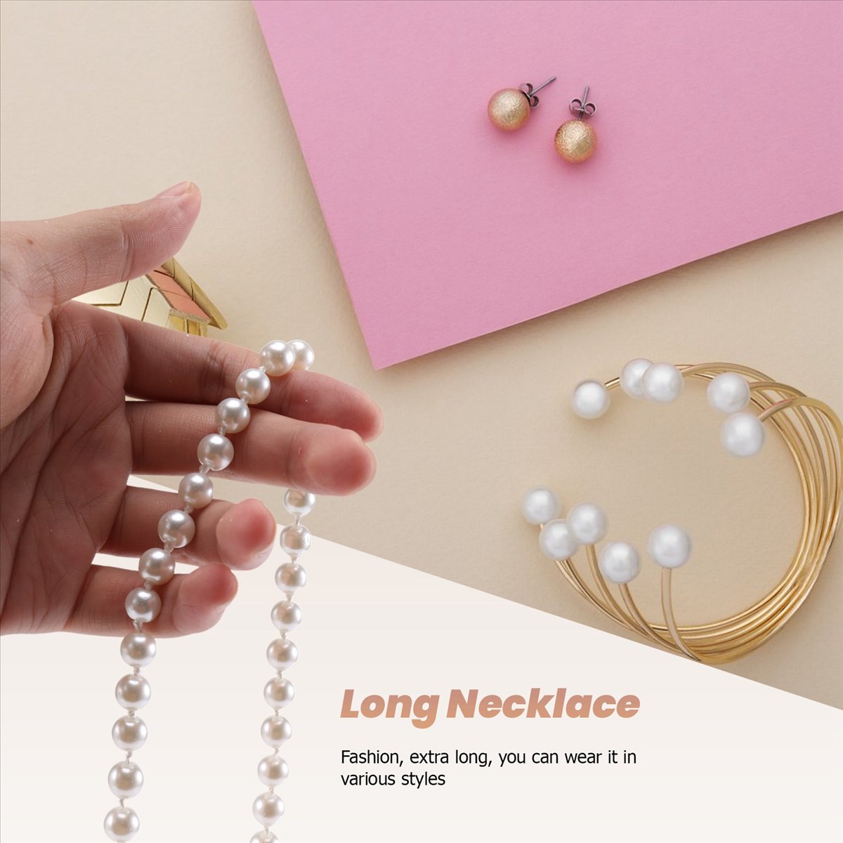 ABQR 인조 진주 롱 스웨터 체인 목걸이 화이트 - Pearl Necklace 리뷰 및 가격