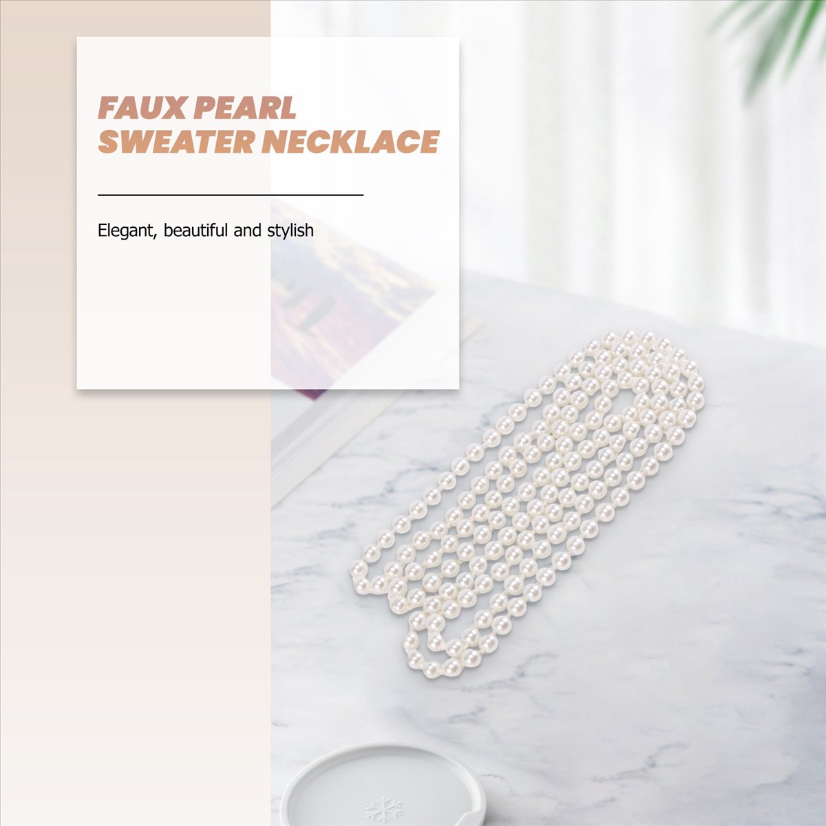 ABQR 인조 진주 롱 스웨터 체인 목걸이 화이트 - Pearl Necklace 리뷰 및 가격