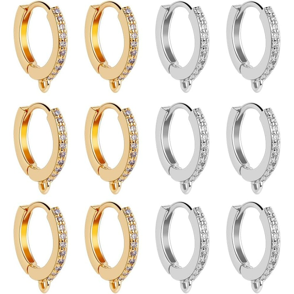 라운드 레버백 후크, 18K 금 및 백금 도금 황동 큐 - Hoop Earrings 리뷰 및 가격