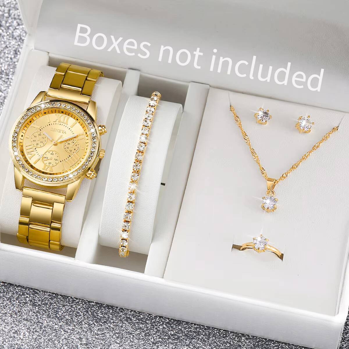 6개/세트 패션 라인스톤 여성용 시계 아날로그 쿼츠 손 - Jewelry Watches For Women 리뷰 및 가격