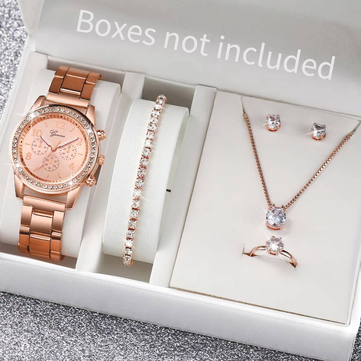 6개/세트 패션 라인스톤 여성용 시계 아날로그 쿼츠 손 - Jewelry Watches For Women 리뷰 및 가격