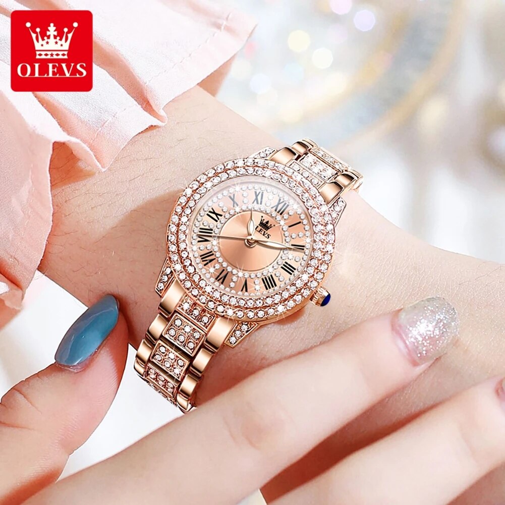 OLEVS 9943 여성을위한 럭셔리 모든 다이아몬드  - Jewelry Watches For Women 리뷰 및 가격