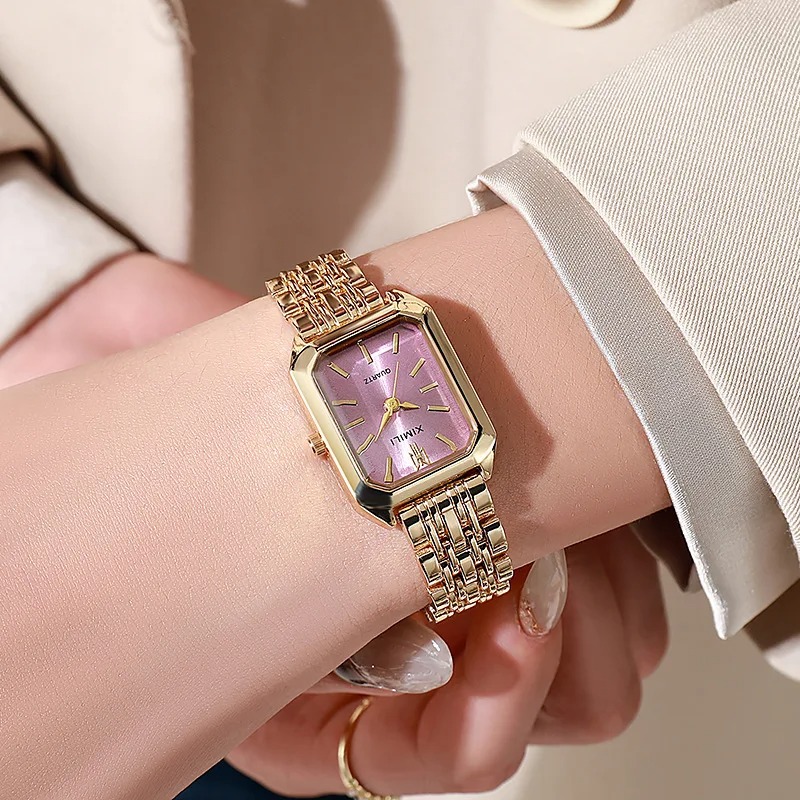 브랜드 여성용 스테인레스 스틸 스트랩 쿼츠 시계 사각  - Jewelry Watches For Women 리뷰 및 가격
