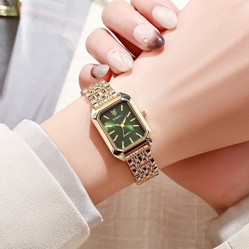 브랜드 여성용 스테인레스 스틸 스트랩 쿼츠 시계 사각  - Jewelry Watches For Women 리뷰 및 가격