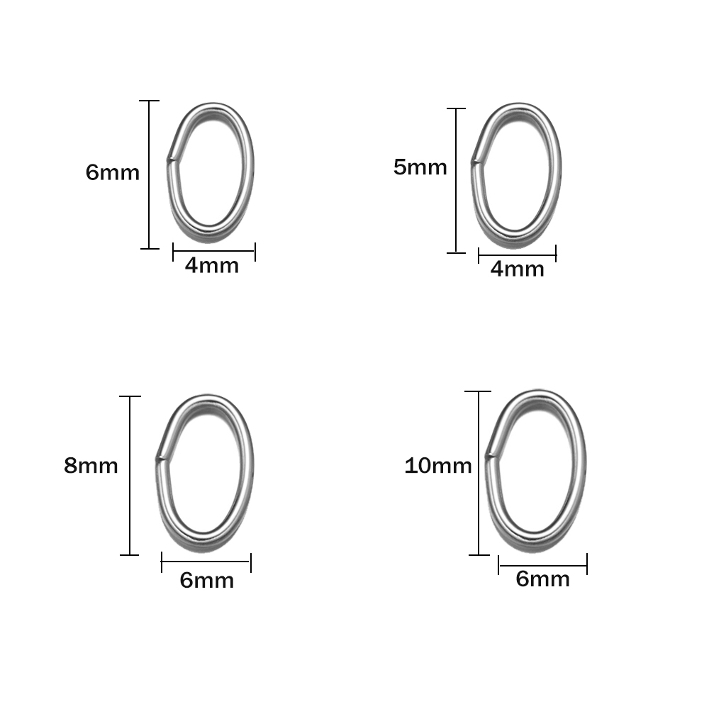50pcs 3 색 스테인레스 스틸 타원형 오픈 점프 링 - Hoop Earrings 리뷰 및 가격