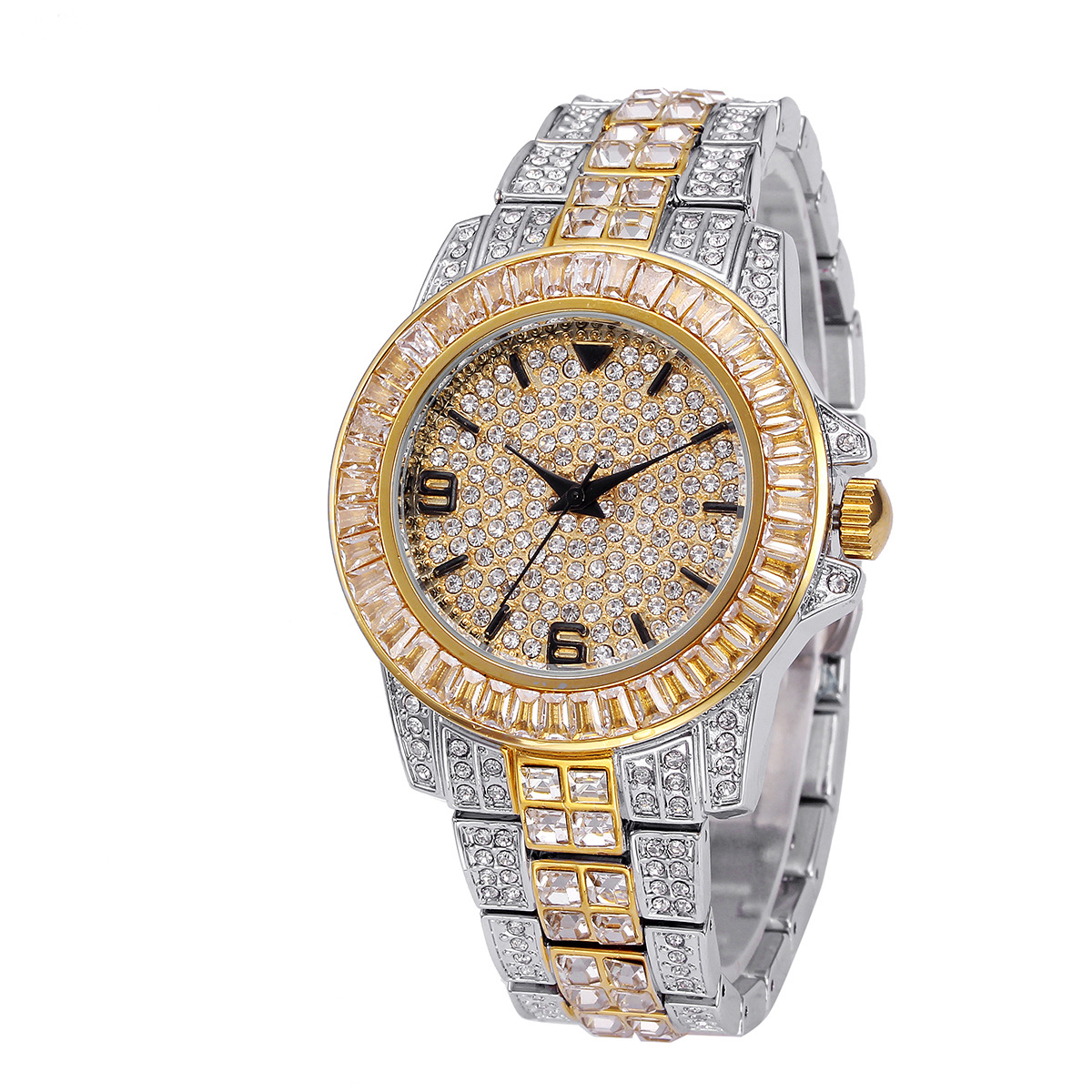 럭셔리 풀 스톤 쿼츠 시계 남녀 힙합 골드 패션 손목시 - Jewelry Watches For Women 리뷰 및 가격
