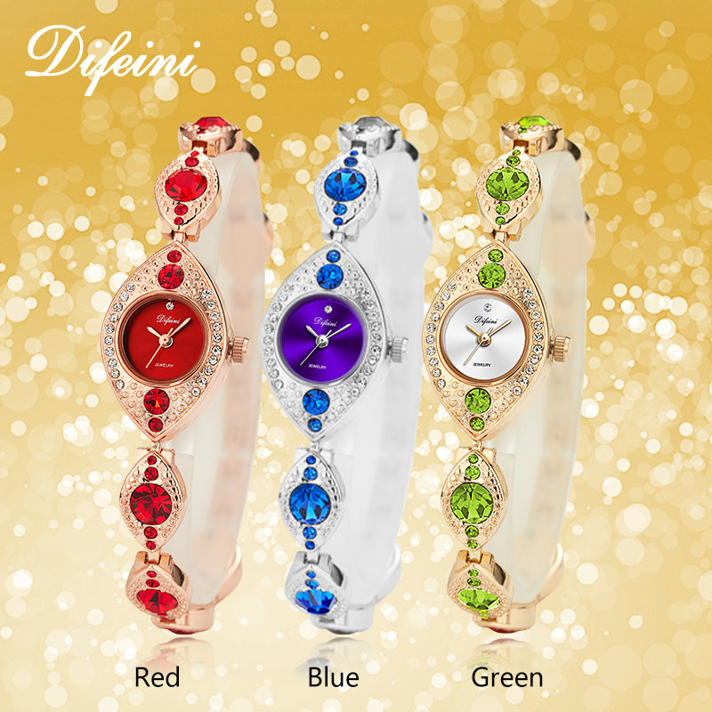 럭셔리 여성 팔찌 시계 다이아몬드 쥬얼리 블루 레드 숙 - Jewelry Watches For Ladies 리뷰 및 가격