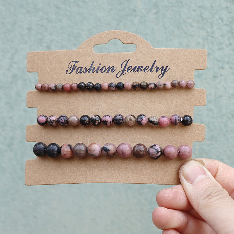 자연 돌 구슬 팔찌 세트 탄성 로프 팔찌 3 개/대 여 - Gemstone Bracelet Healing 리뷰 및 가격