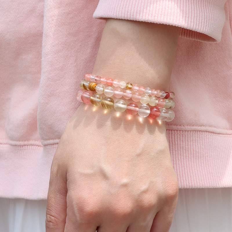 자연 돌 구슬 팔찌 세트 탄성 로프 팔찌 3 개/대 여 - Gemstone Bracelet Healing 리뷰 및 가격