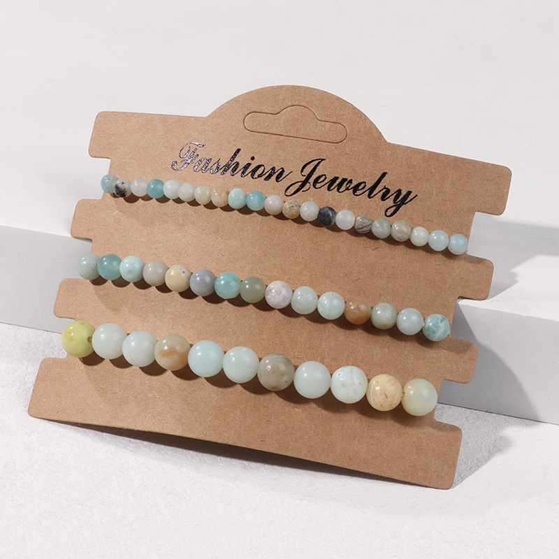 자연 돌 구슬 팔찌 세트 탄성 로프 팔찌 3 개/대 여 - Gemstone Bracelet Healing 리뷰 및 가격