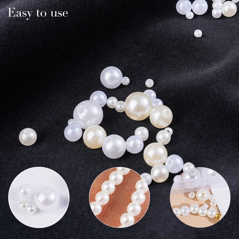 800개 인조 진주 레진 비즈 키트 라운드 진주 비즈  - Pearl Necklace 리뷰 및 가격