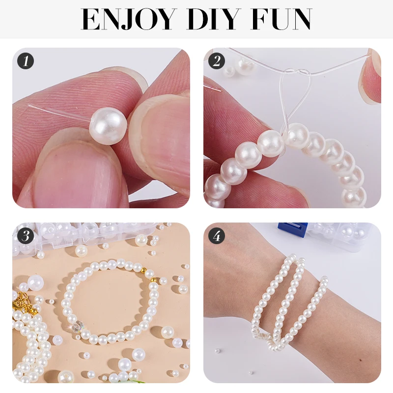 800개 인조 진주 레진 비즈 키트 라운드 진주 비즈  - Pearl Necklace 리뷰 및 가격