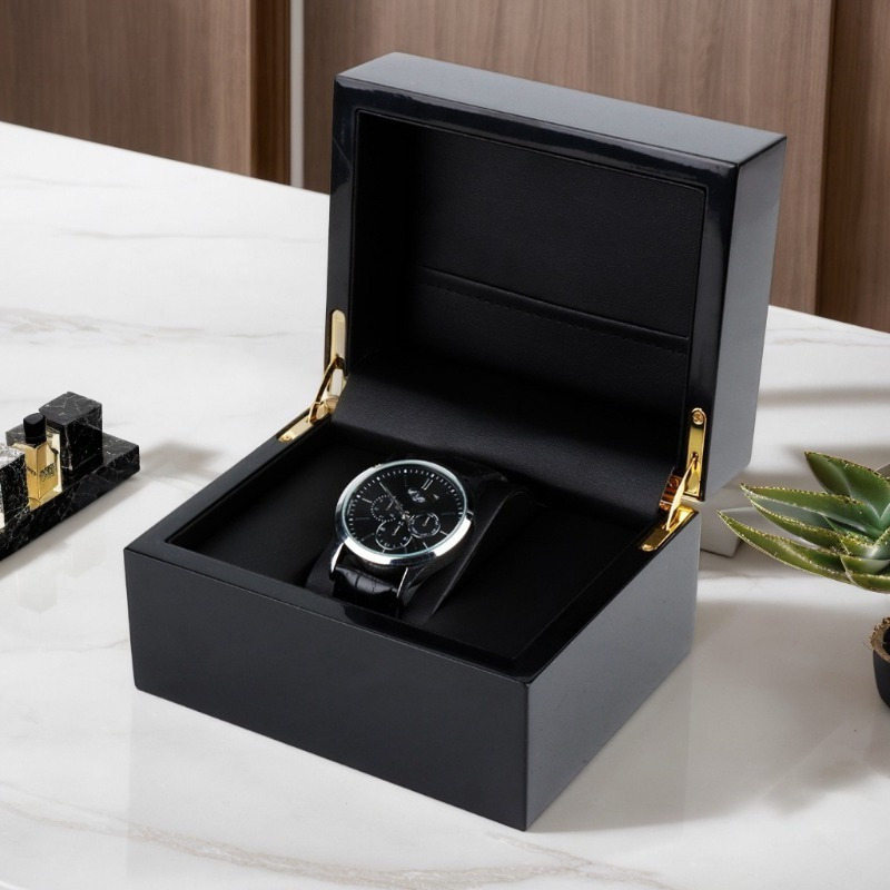 고품질 블랙 시계 보관 상자 나무 가죽 라이닝 쥬얼리  - Best Jewelry Watches 리뷰 및 가격