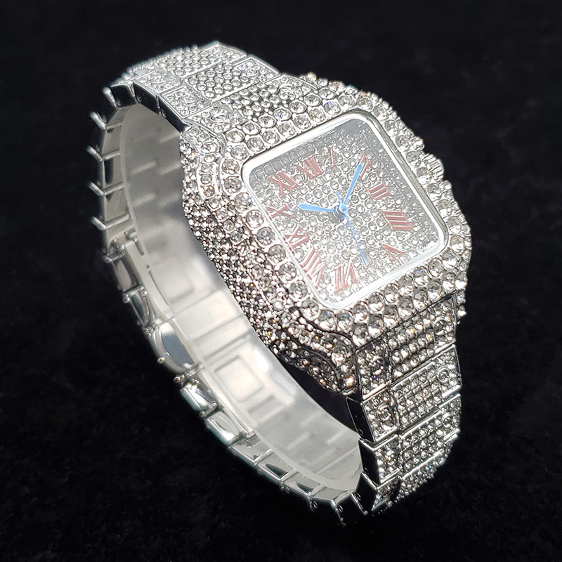 여성을위한 럭셔리 다이아몬드 시계 패션 실버 아이스 아 - High Jewelry Watches 리뷰 및 가격