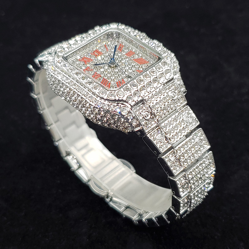 여성을위한 럭셔리 다이아몬드 시계 패션 실버 아이스 아 - High Jewelry Watches 리뷰 및 가격