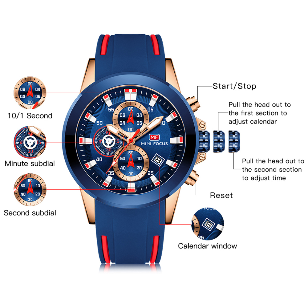 MINI FOCUS 남성용 방수 스포츠 손목 시계, 탑 - Jewelry Inspired Watches 리뷰 및 가격