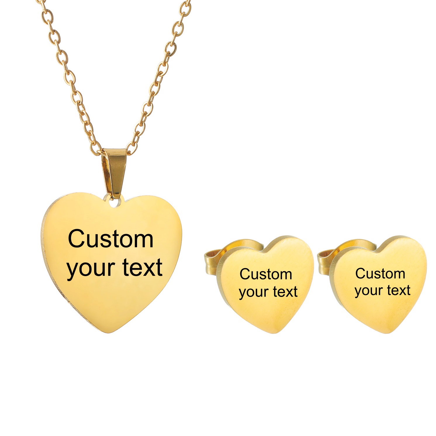 여성을위한 맞춤 이름 목걸이 귀걸이 쥬얼리 세트 하트  - Engraved Name Necklace 리뷰 및 가격