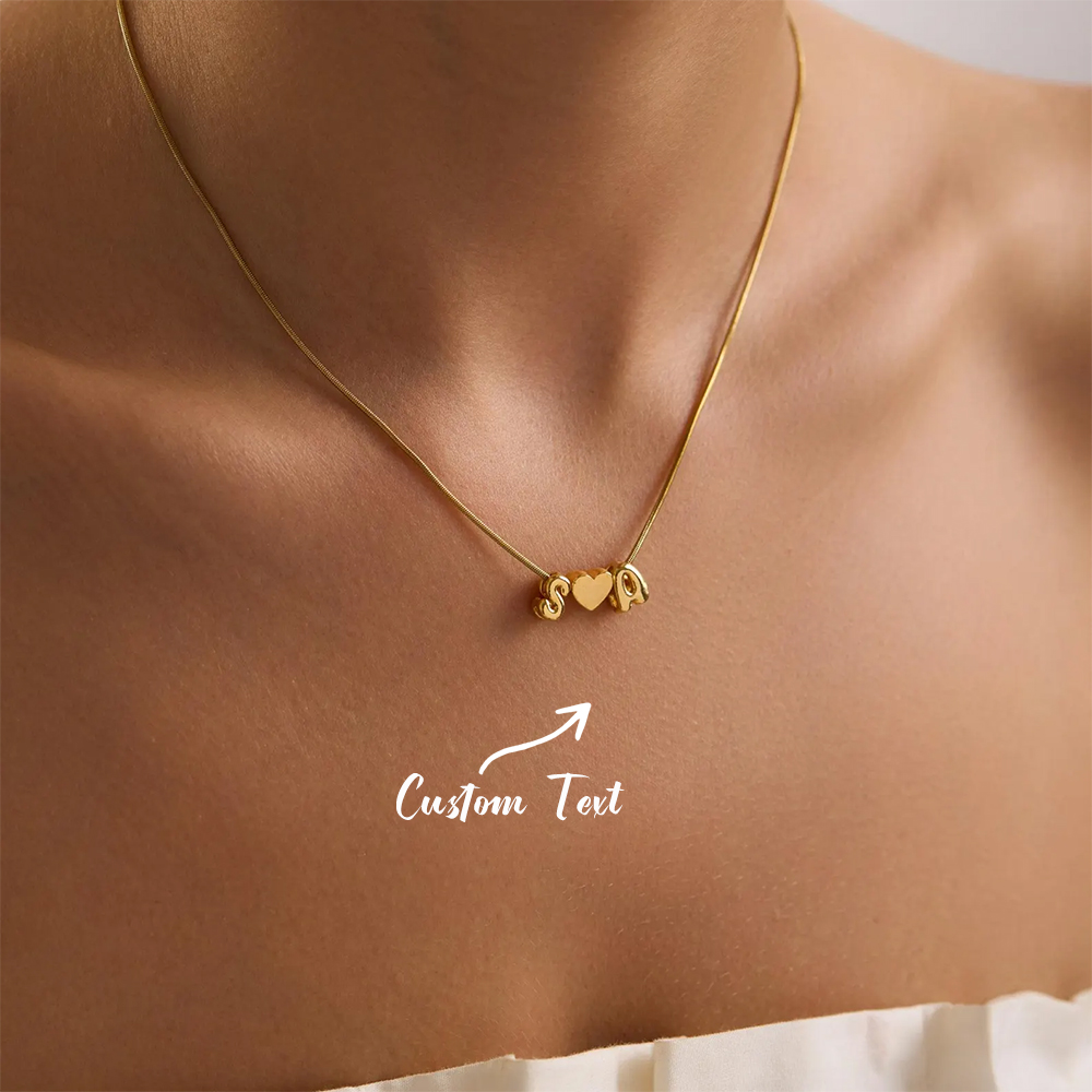 맞춤형 이니셜 이름 3D 버블 하트 목걸이 스테인리스  - Engraved Name Necklace 리뷰 및 가격