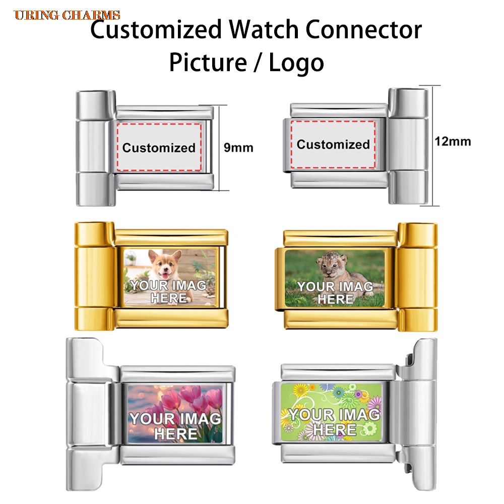 1쌍 사진 로고 맞춤형 시계 스트랩 커넥터 9mm 이탈 - Jewelry Watches For Women 리뷰 및 가격