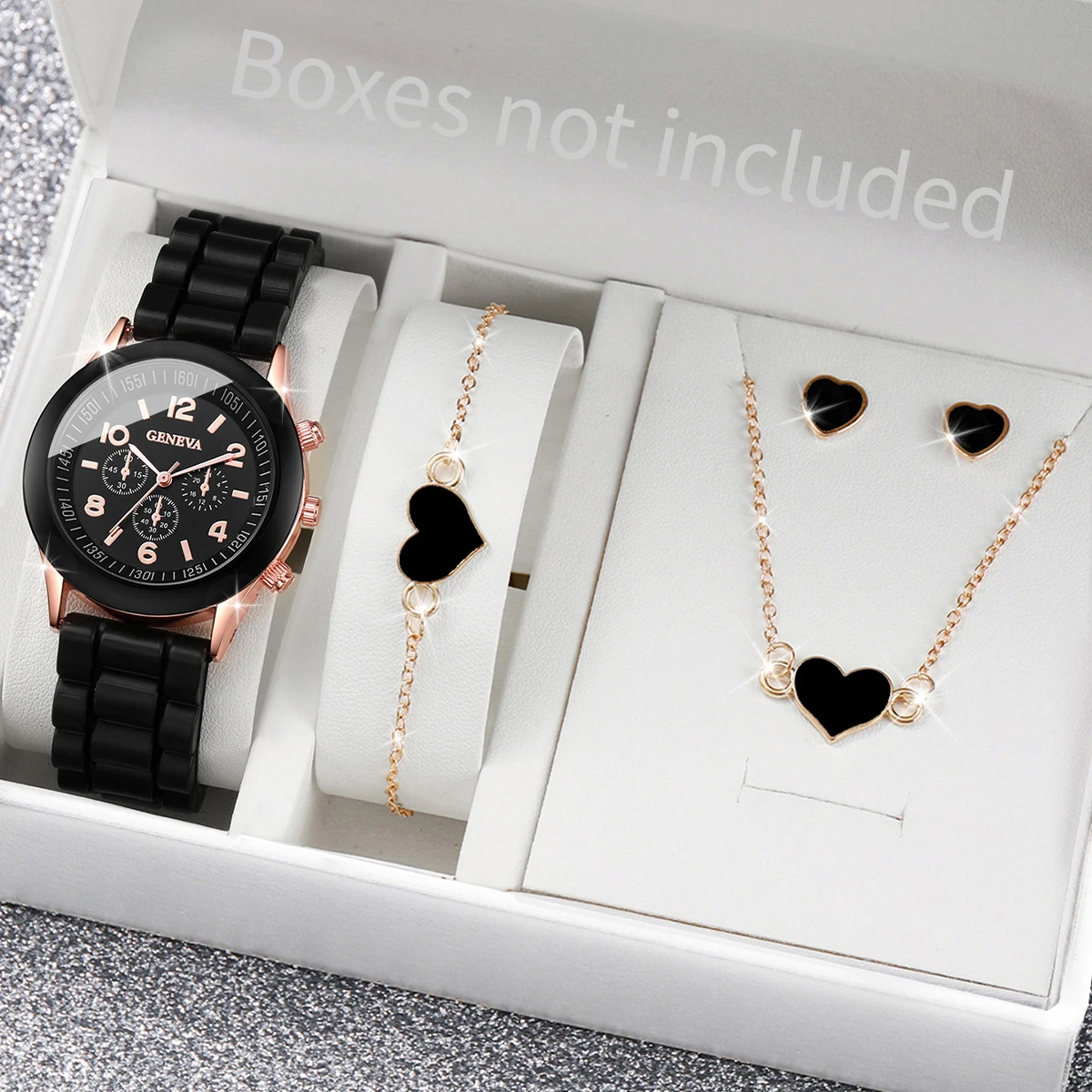 5/6PCS 패션 여성 시계 캐주얼 실리콘 밴드 여성용 - Jewelry Watches For Ladies 리뷰 및 가격
