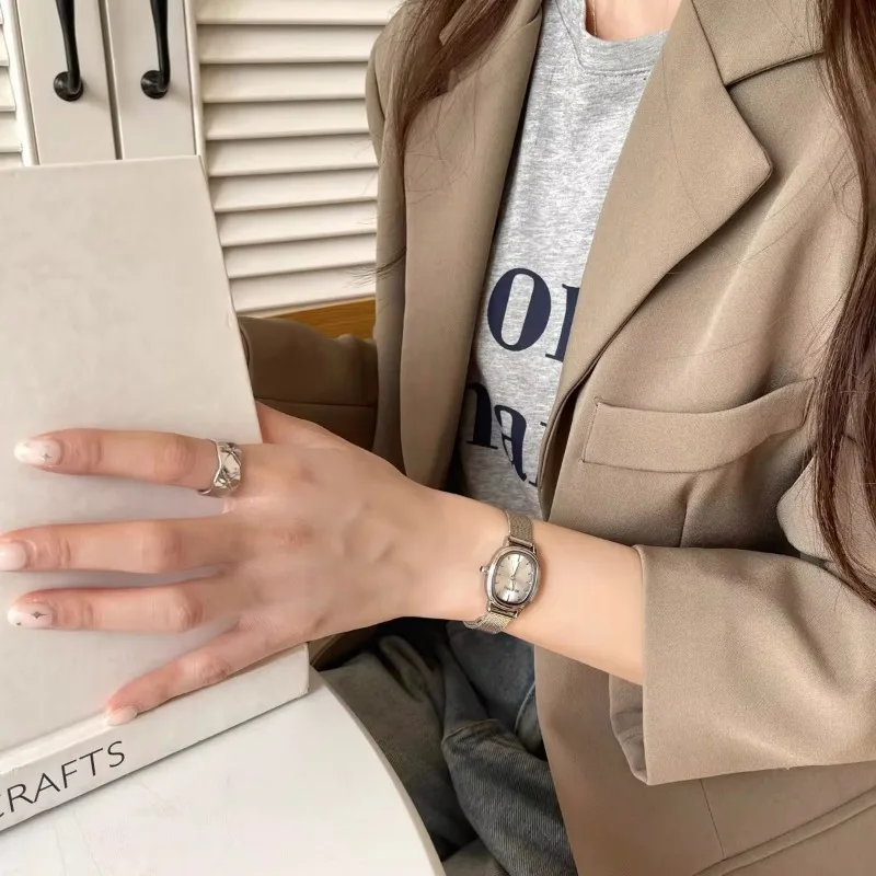 작은 타원형 다이얼 녹색 시계 간단한 스테인레스 스틸  - Jewelry Watches For Women 리뷰 및 가격