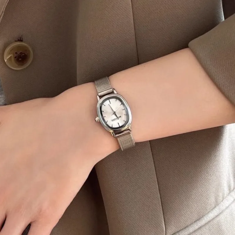 작은 타원형 다이얼 녹색 시계 간단한 스테인레스 스틸  - Jewelry Watches For Women 리뷰 및 가격