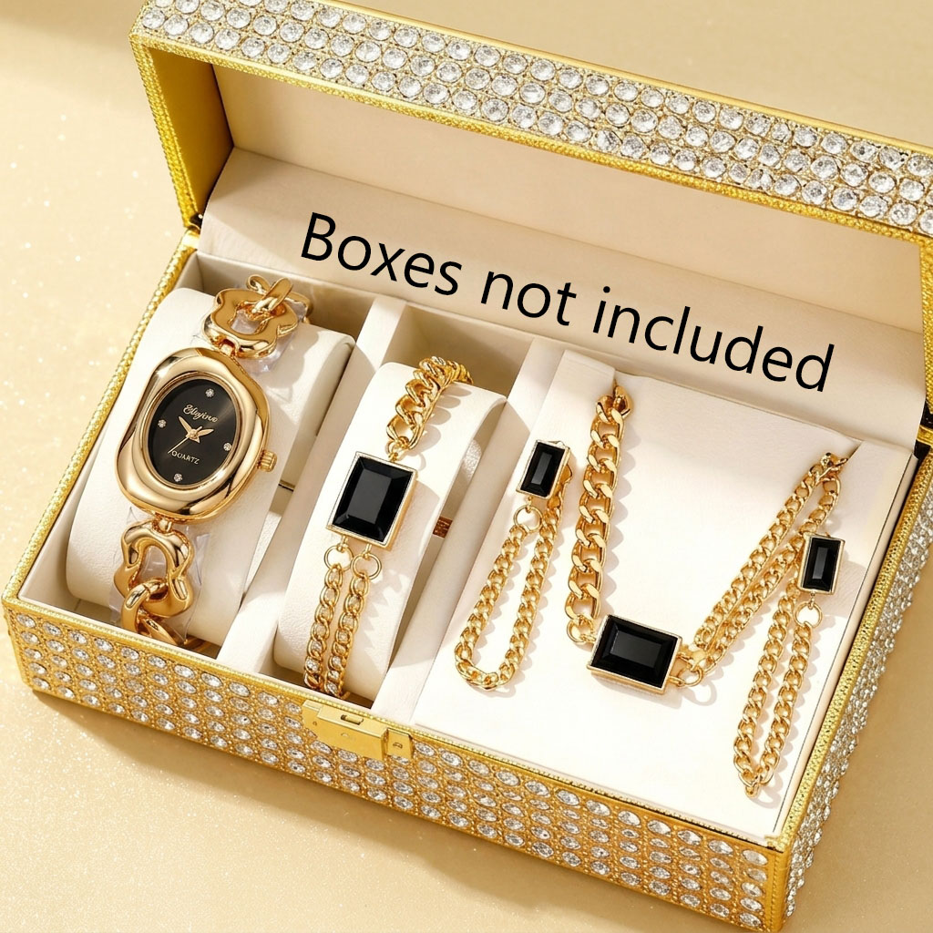5PCS 패션 불규칙 여성 쿼츠 시계 쥬얼리 세트 우아 - Jewelry Watches For Ladies 리뷰 및 가격