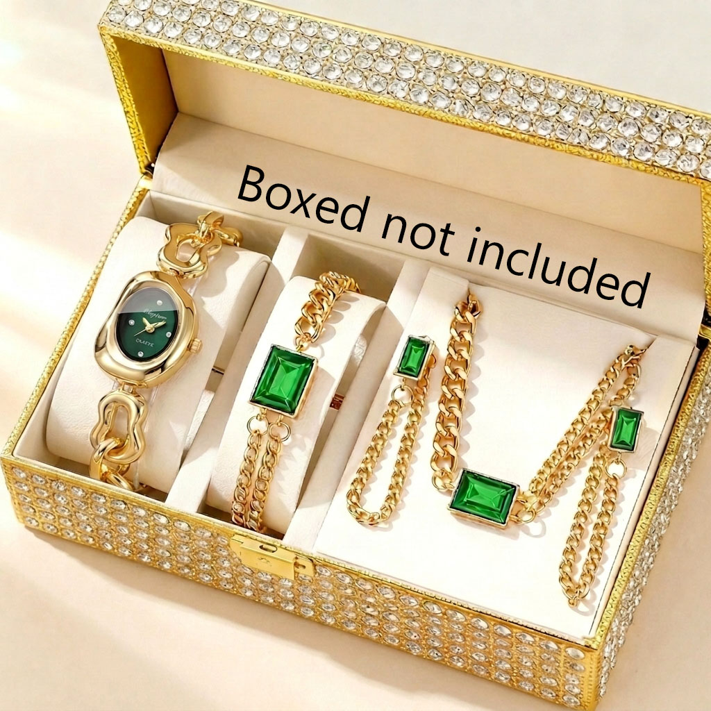 5PCS 패션 불규칙 여성 쿼츠 시계 쥬얼리 세트 우아 - Jewelry Watches For Ladies 리뷰 및 가격