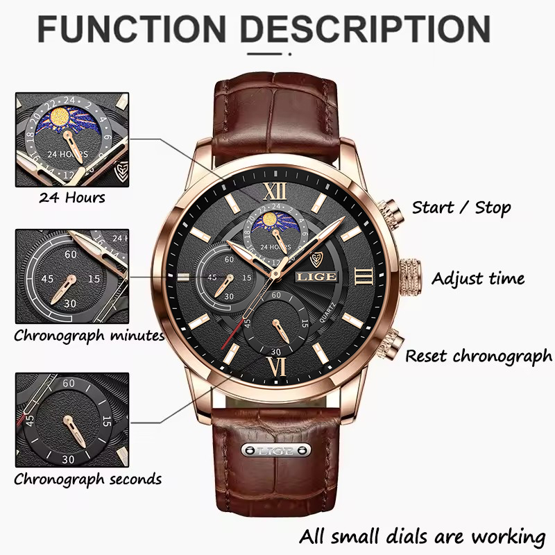 남성용 시계 LIGE 남성용 최고 브랜드 럭셔리 남성용 - Jewelry Inspired Watches 리뷰 및 가격